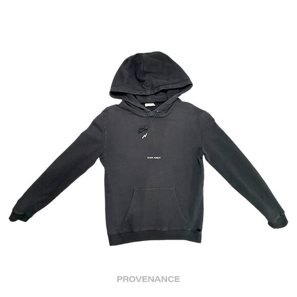 🔴 Saint Laurent Paris SLP Logo Hoodie - Black S - Picture 1 of 11